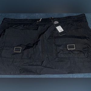 Still Got It Nylon Micro Mini Cargo Skirt - Black